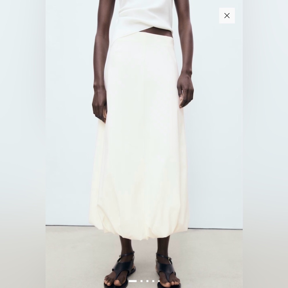 Mango off white LONG BALLOON SKIRT